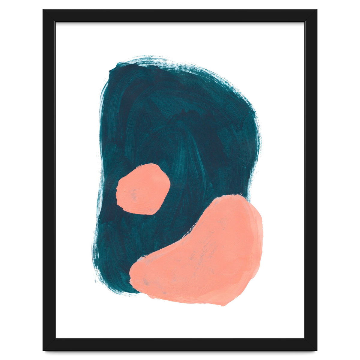 Teal Blob Salmon Bubbles