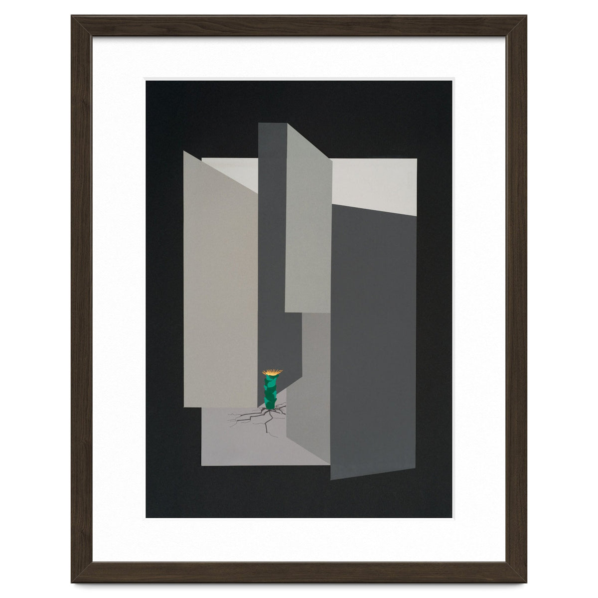 Small flower in concrete landscape.