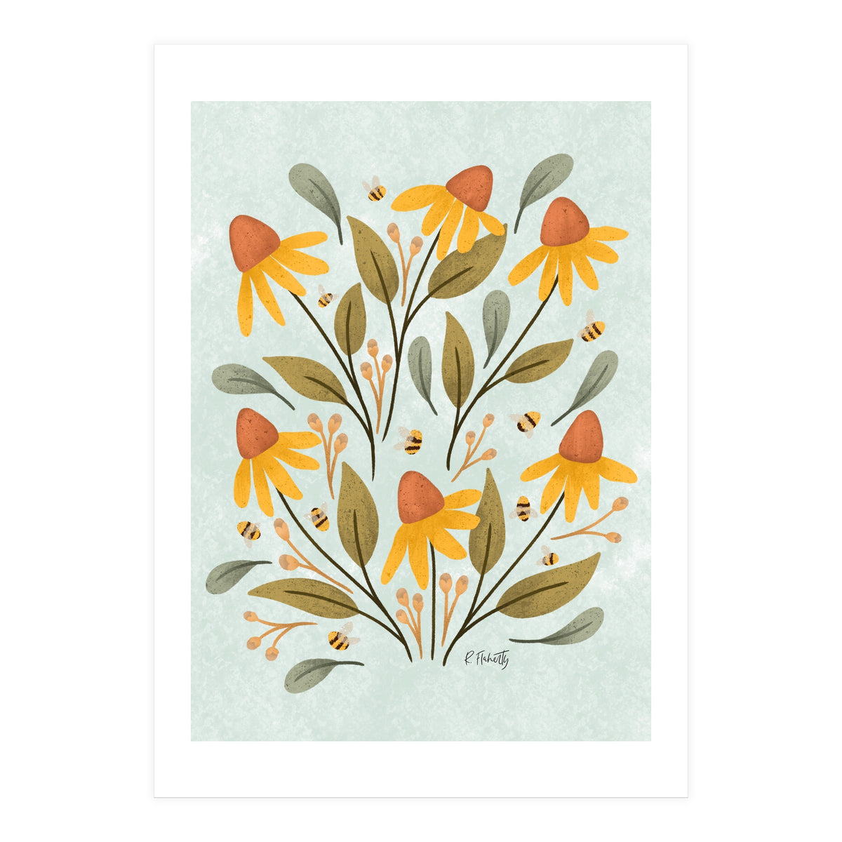 Daisies and Bumblebees (Print Only)