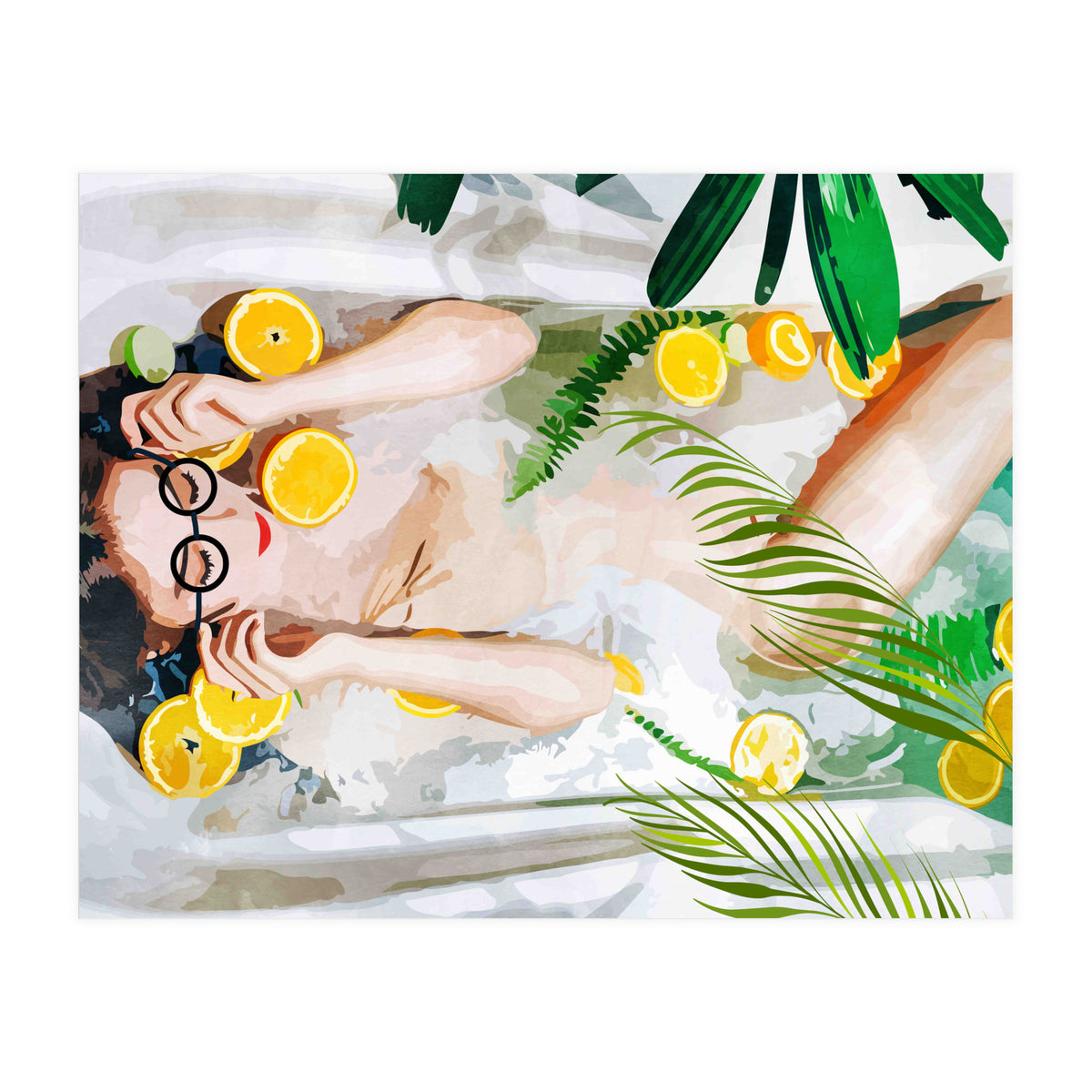 When All Else Fails, Take a Bath | Self Care Self Love | Woman Tropical Bathtub Relax (Print Only)