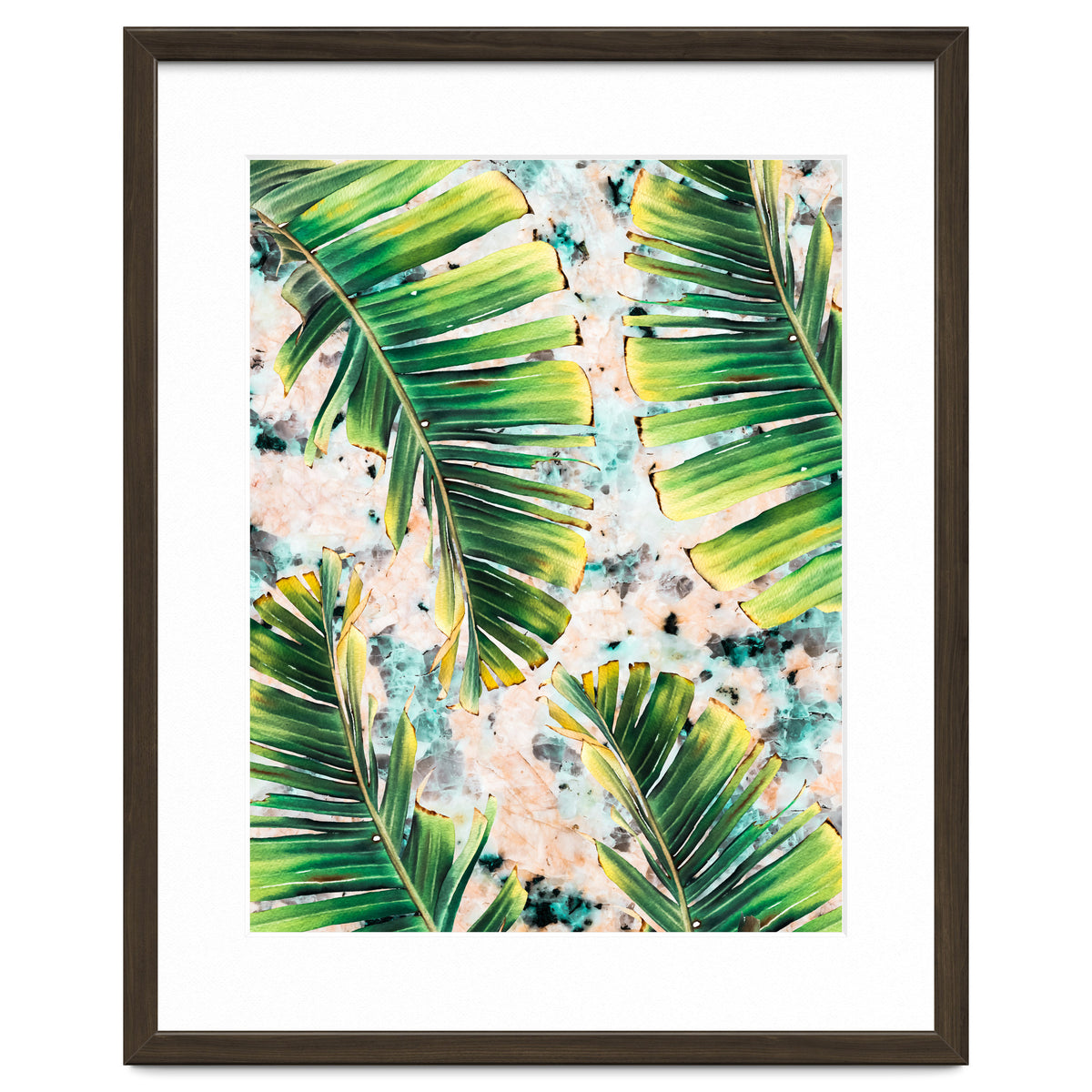 Palm leaf on marble 02