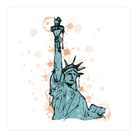 Close view of the Statue of Liberty Sketch (Print Only)