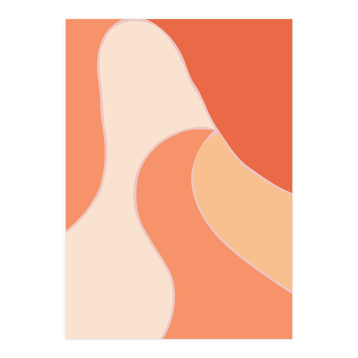 Colorful Orange Tones  Retro Waves (Print Only)