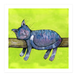 Sleeping cat in purpe (Print Only) thumbnail
