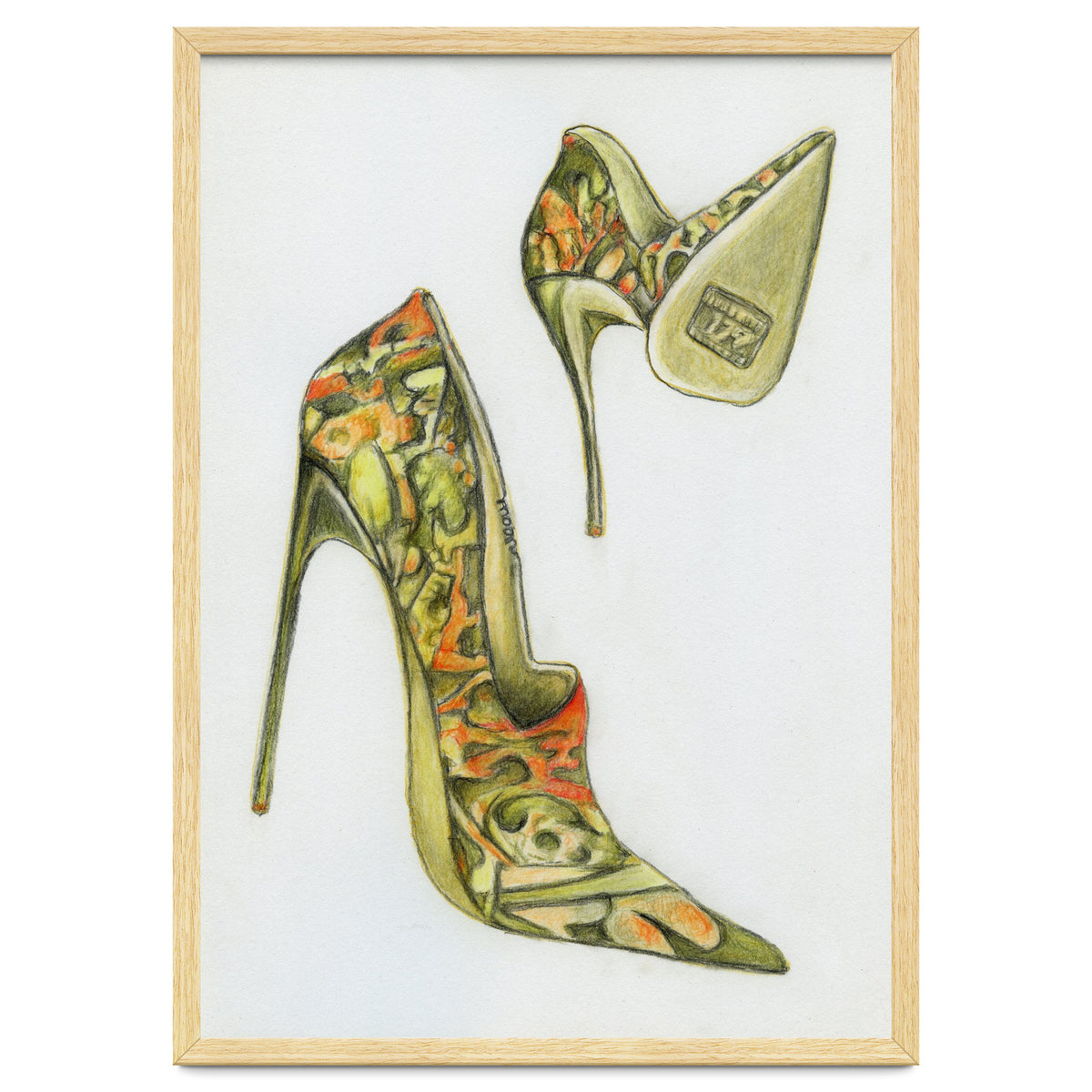 Green stiletto shoes