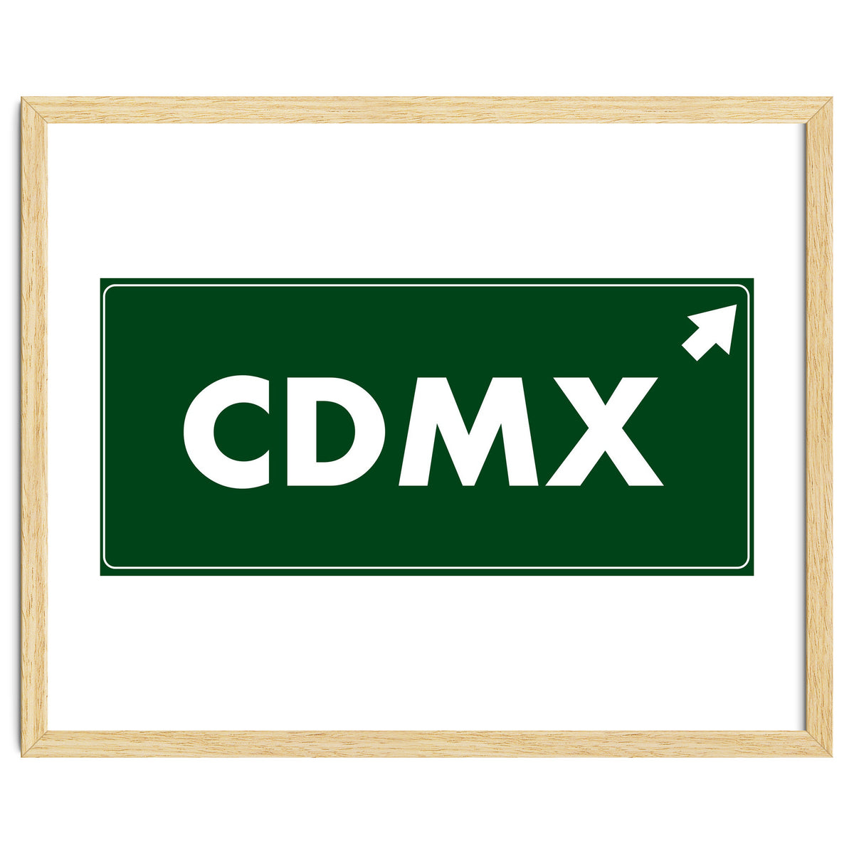 Let`s go to CDMX, Mexico! Green road sign