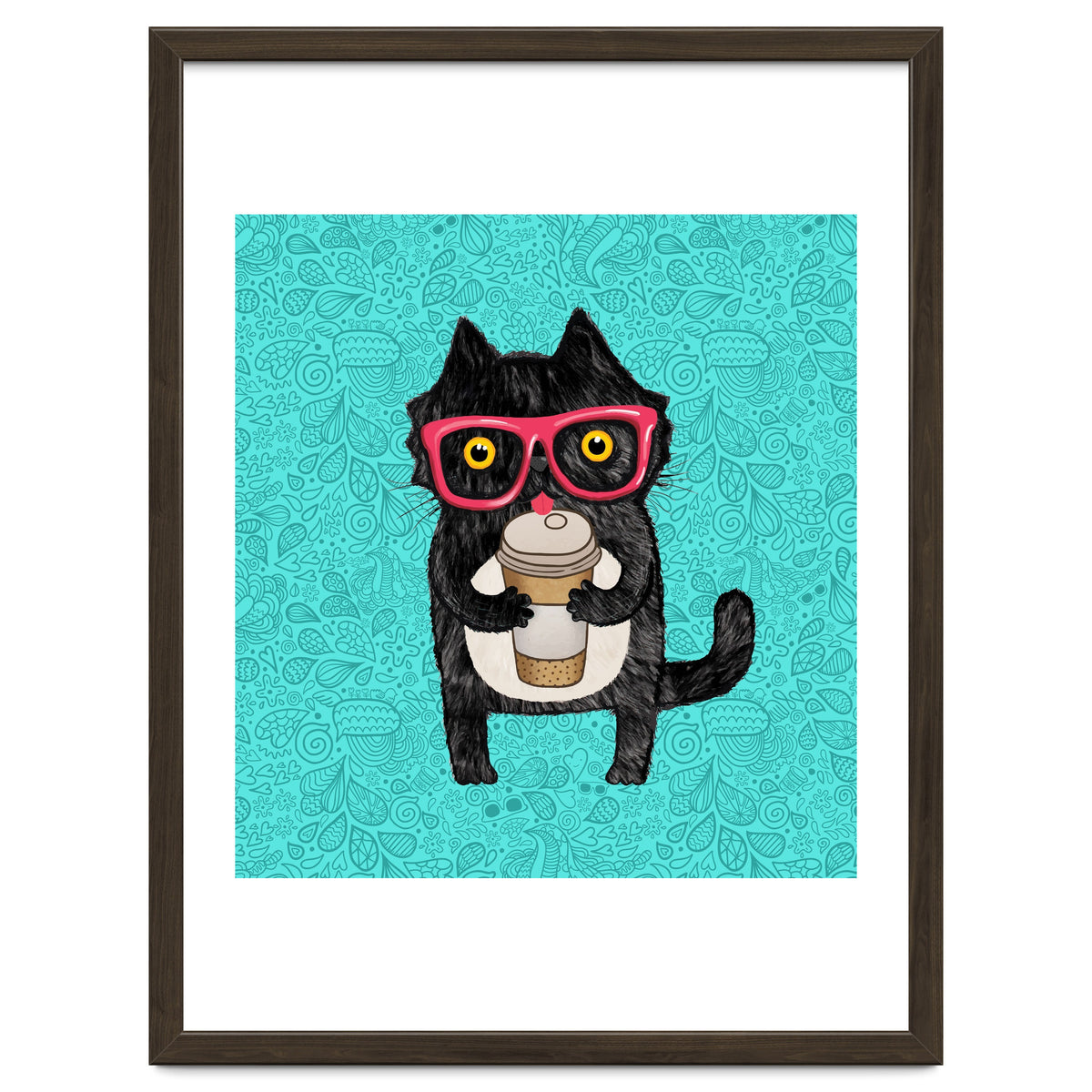 Cute Coffee cat and doodles