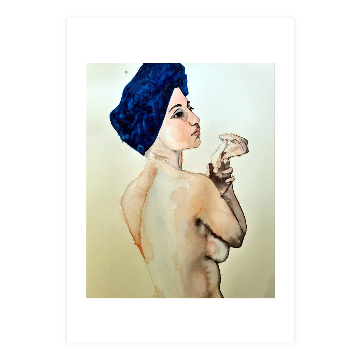 Untitled #89 - Nude in a blue turban (Print Only)