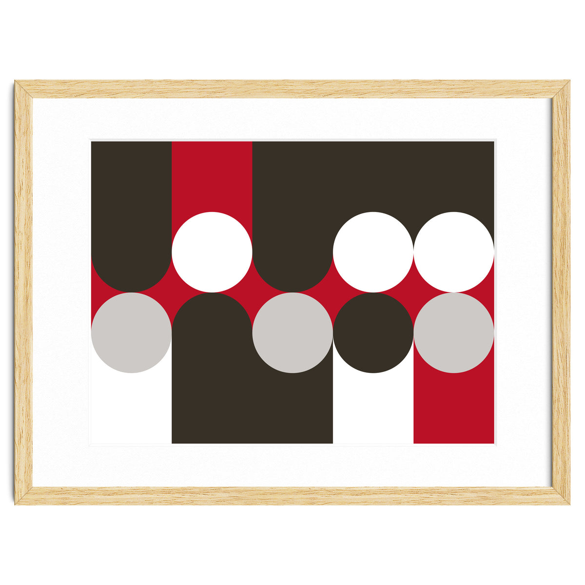 Geometric Shapes No. 33 - brown, red & white