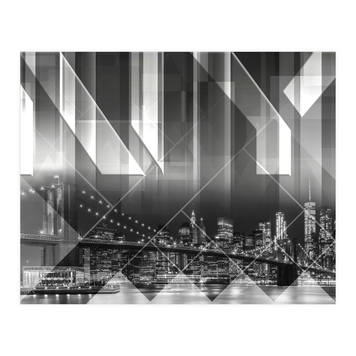 Modern Art BROOKLYN BRIDGE & SKYLINE (Print Only)