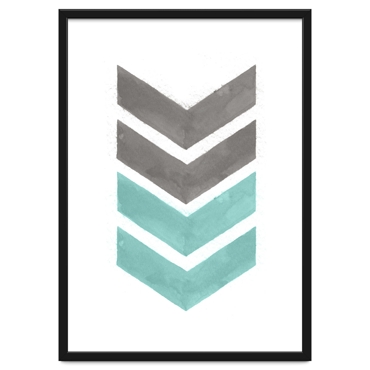 Mint Grey Chevron Print