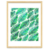Palm Solace | Tropical Botanical Plants Nature Hand-Painted Watercolor Painting Bohemian Lush Green thumbnail
