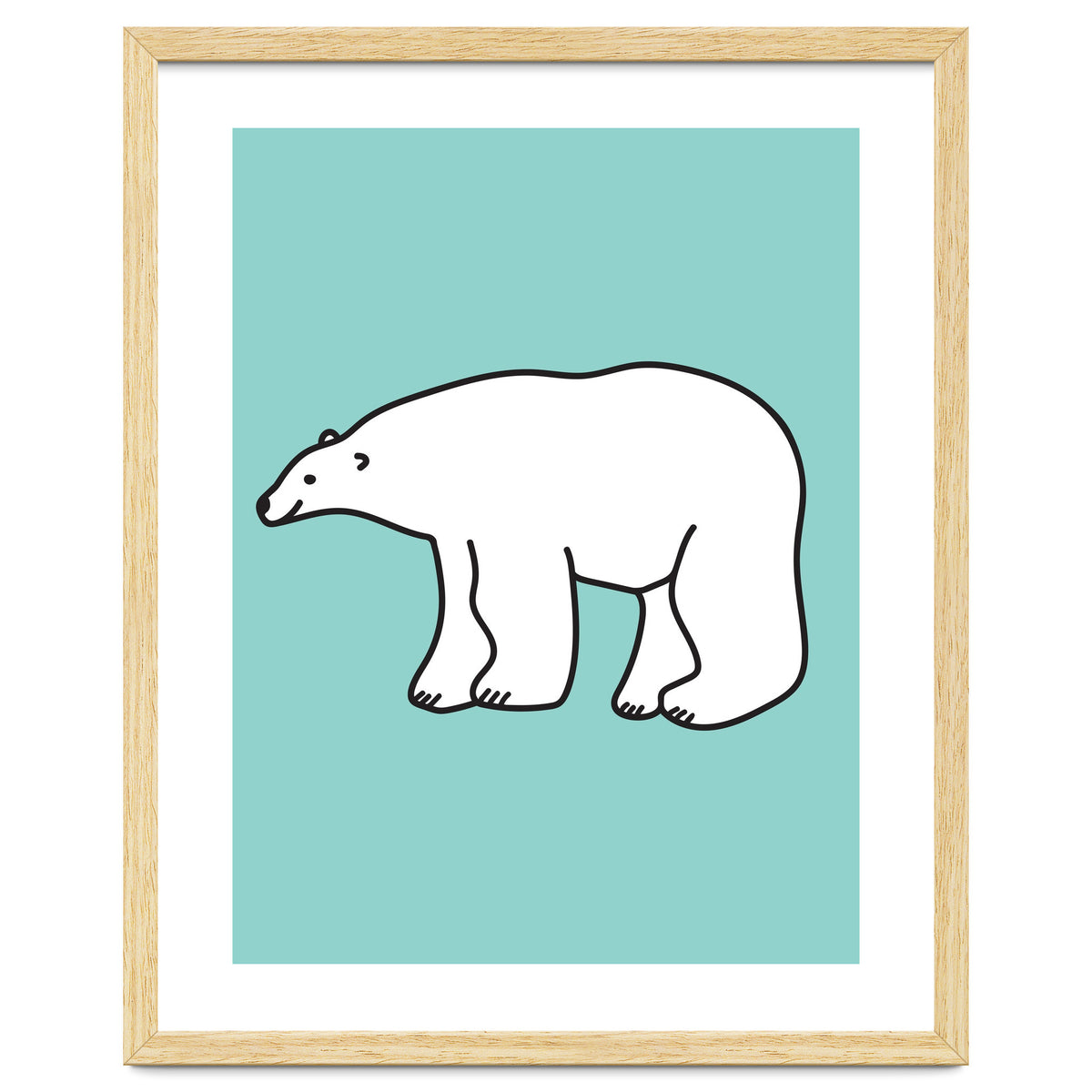 Polar Bear Pattern On a Mint Background