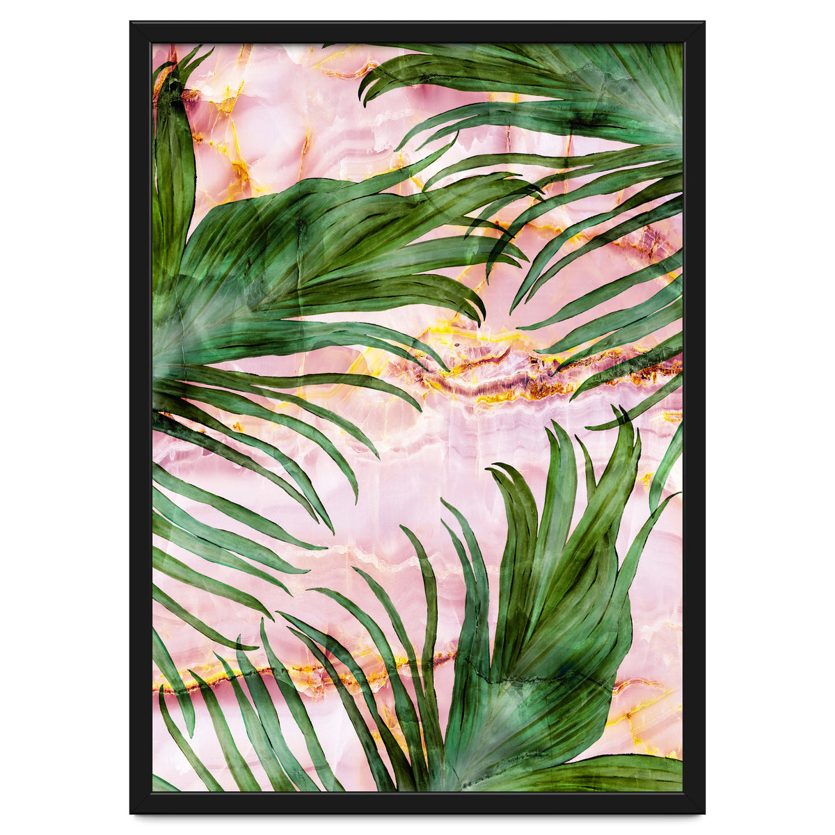 Palm leaf on marble 01