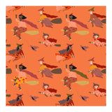 Tiny Witches Pattern (orange Backgrownd) (Print Only) thumbnail