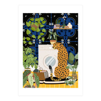 Cheetah in Moroccan Style Laundry Room (Print Only)