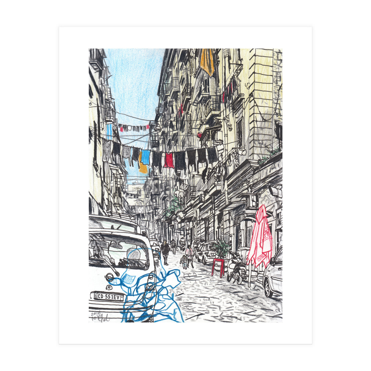 Drying Laundry In Napoli (Print Only)