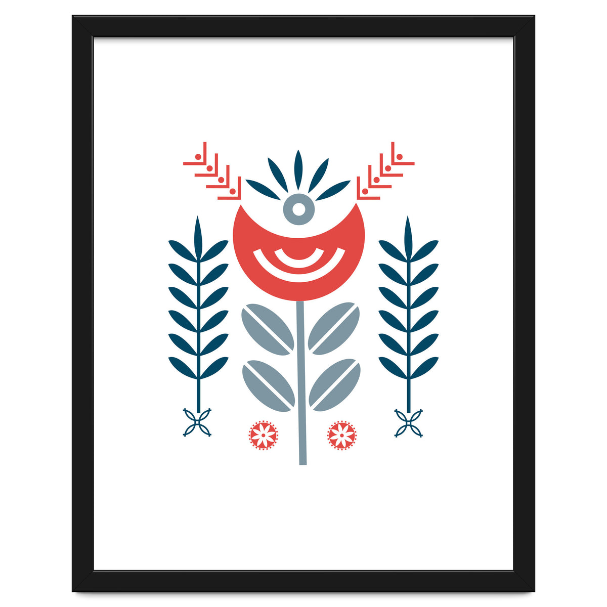 Scandi Folk Flower Pattern