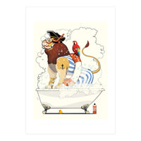 Lion in the Bath, Funny Bathroom Humour (Print Only)