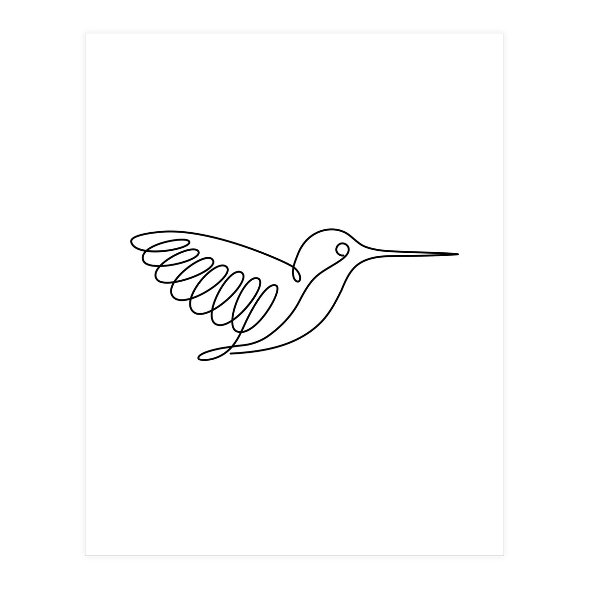 One Line Art Hummingbird (Print Only)