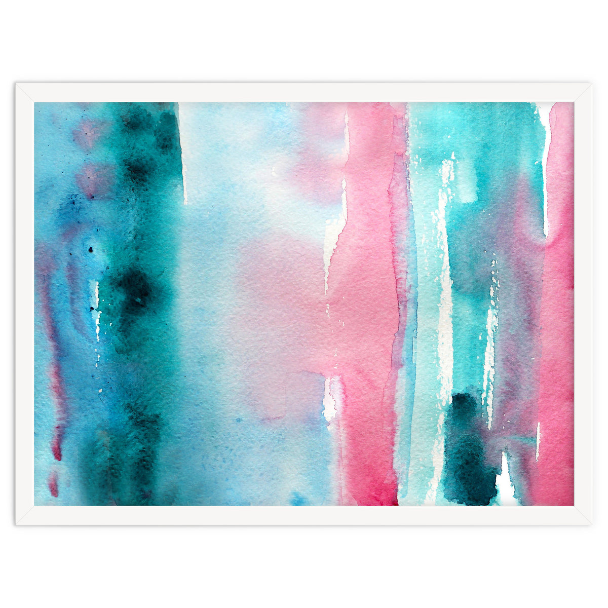 Turquoise love || abstract watercolor