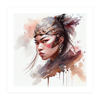 Watercolor Asian Warrior Woman #1 (Print Only)