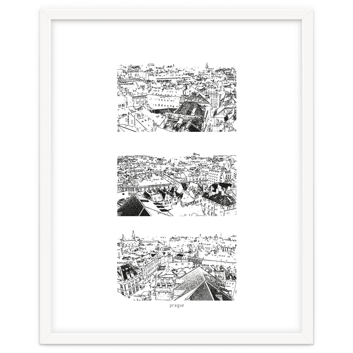 Prague print in black