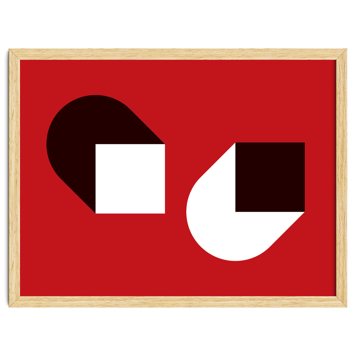 Geometric Shapes No. 38 - red, white & black