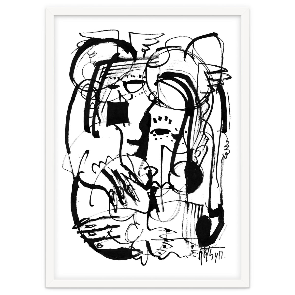 Two Shy Angels - b&w