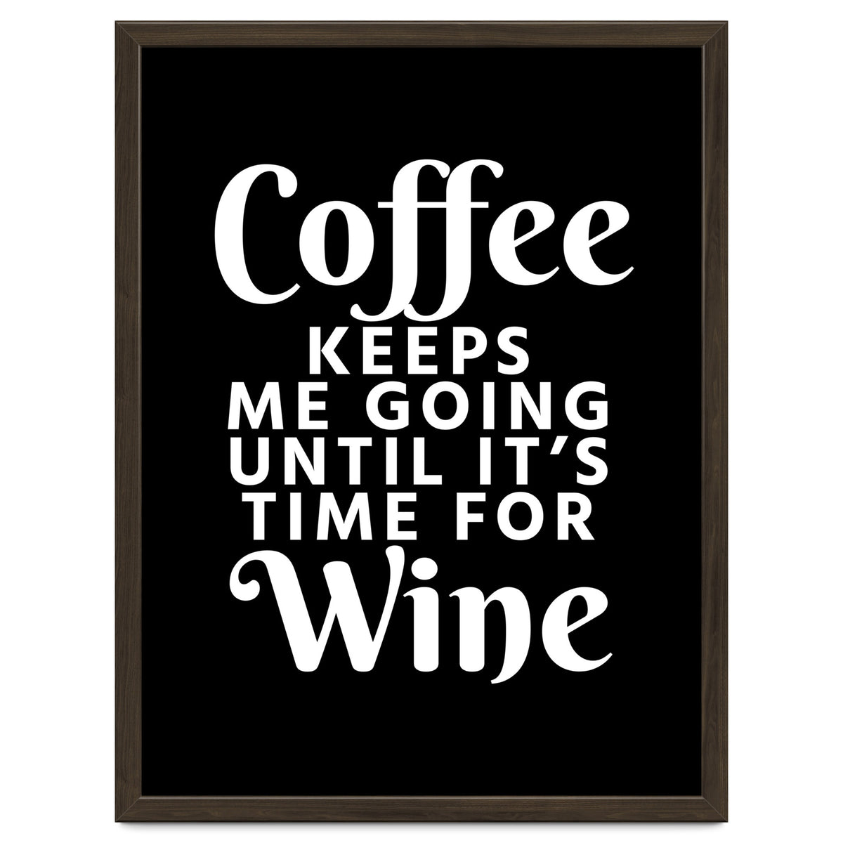 Coffee Keeps Me Going Until It's Time For Wine Black