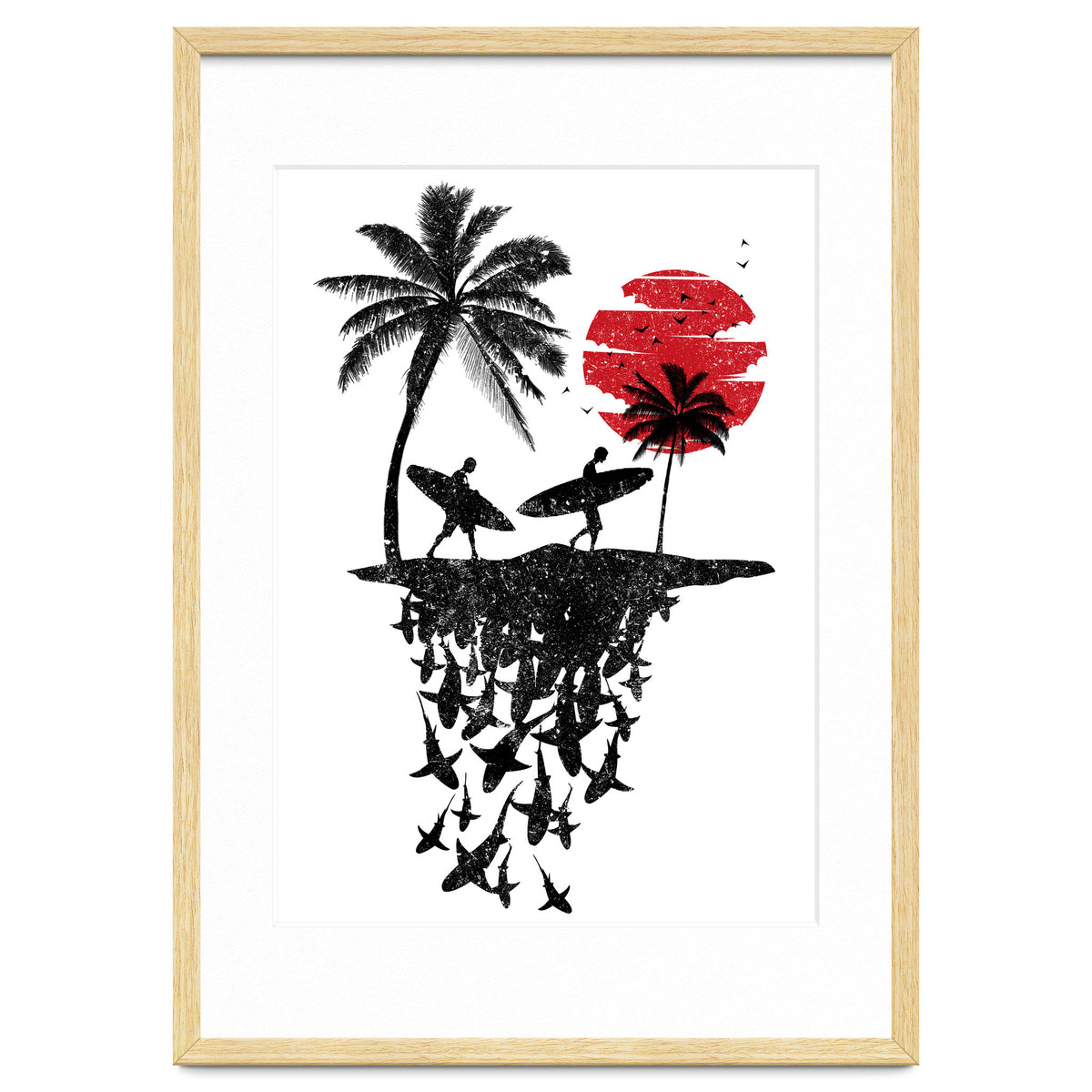 Surfer island sharks