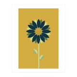 Scandinavian Folk Minimalist Flower Yellow Mustard (Print Only) thumbnail