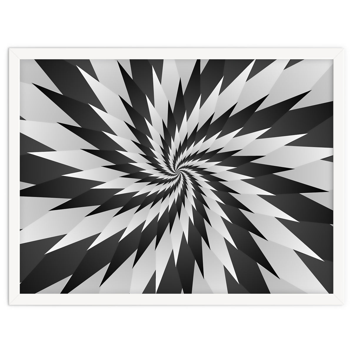 3D Abstract Swirl Monochrome Art