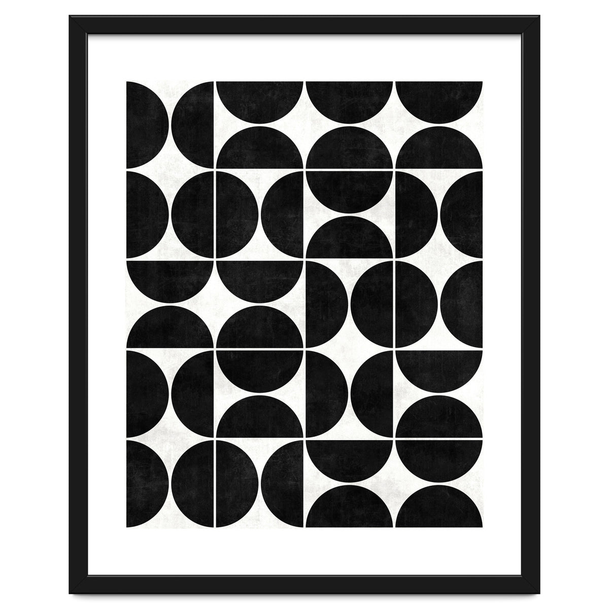 Mid-Century Modern Pattern No.3 - Black and White Concrete