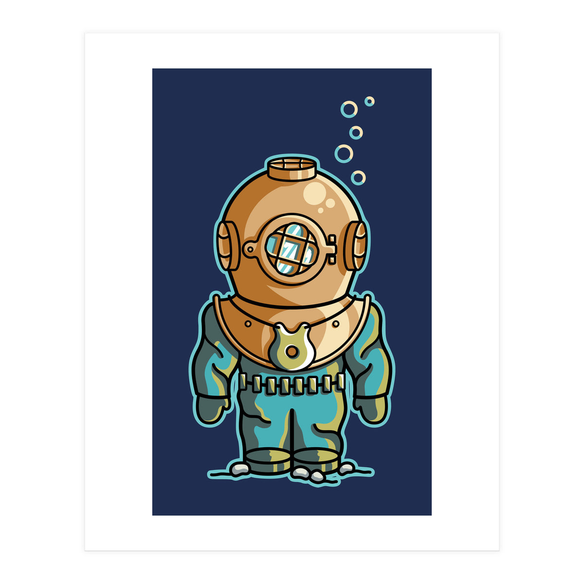 Cute Deep Sea Diver (Print Only)
