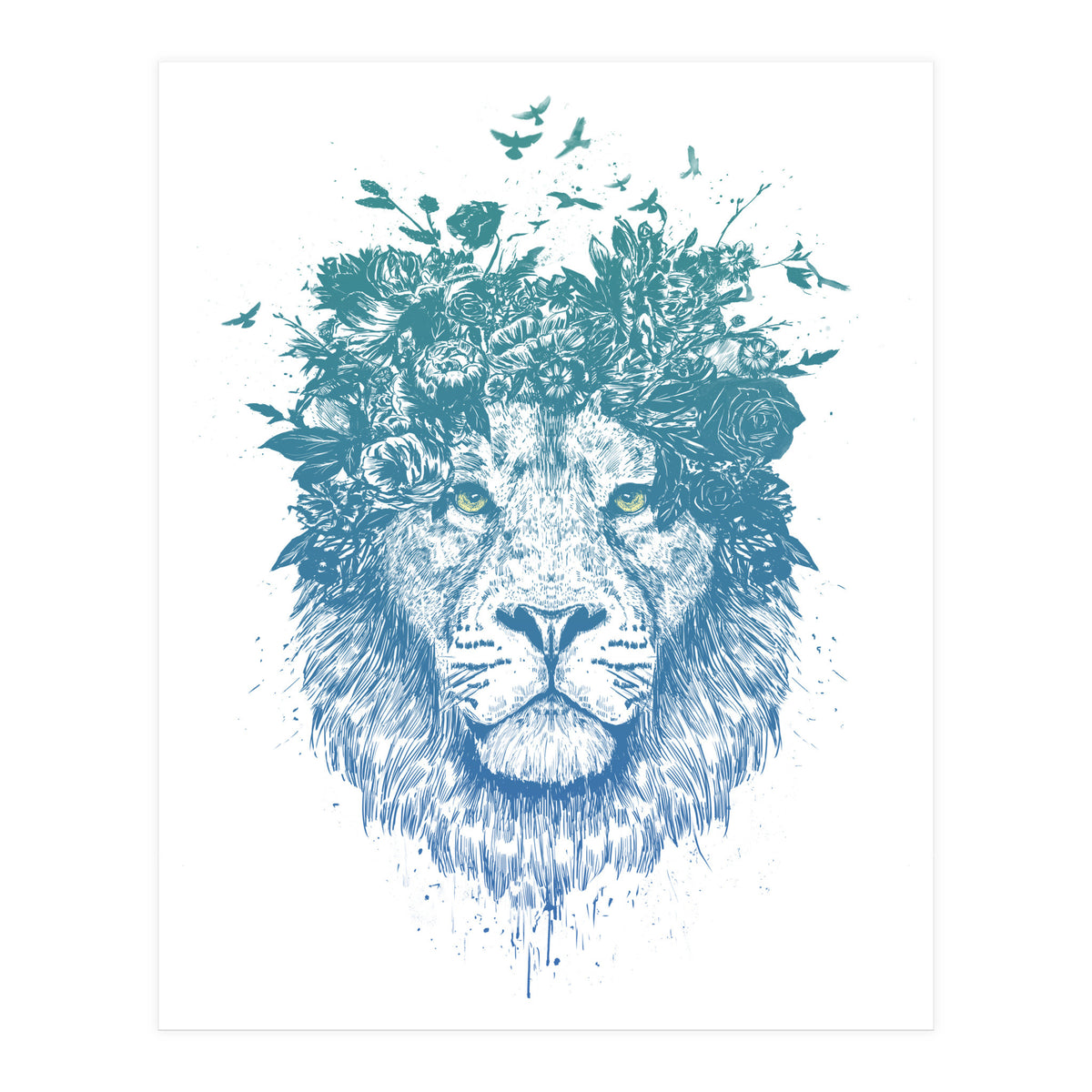 Floral Lion (Print Only)