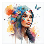 Watercolor Floral Arabian Woman #6 (Print Only) thumbnail