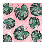 Modern 3d green tropical monstera leaf photo on blush pink white floral illustration (Print Only) thumbnail