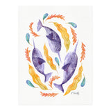 Swirling Narwhals | Purple (Print Only) thumbnail