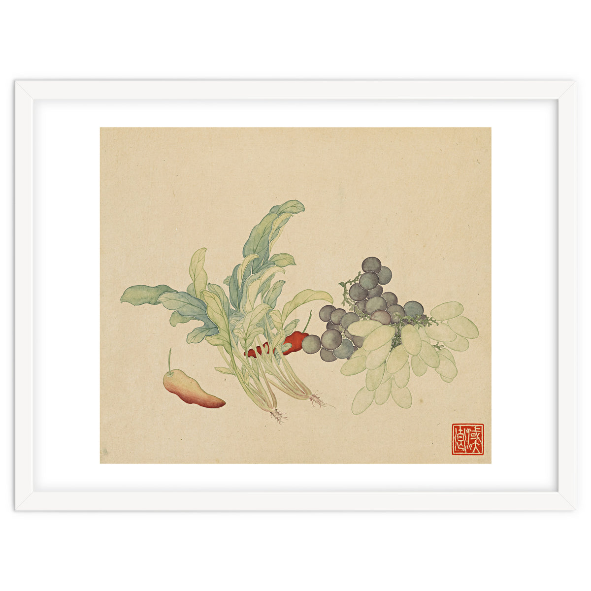 Wang Chengyu ~ Flowers And Vegetables, Vegetables, Fruits, Peppers, Millet Hot, Grapes, Spinach