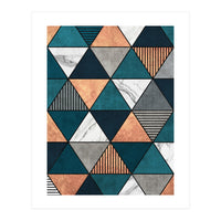 Copper, Marble and Concrete Triangles 2 with Blue (Print Only)