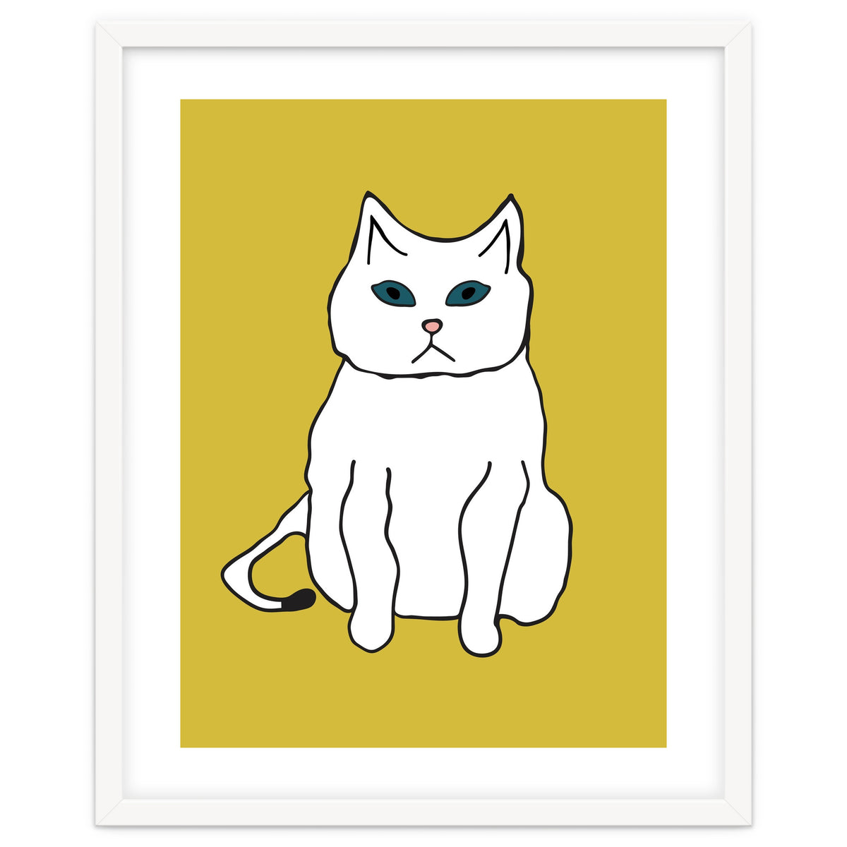 White Cat On Yellow