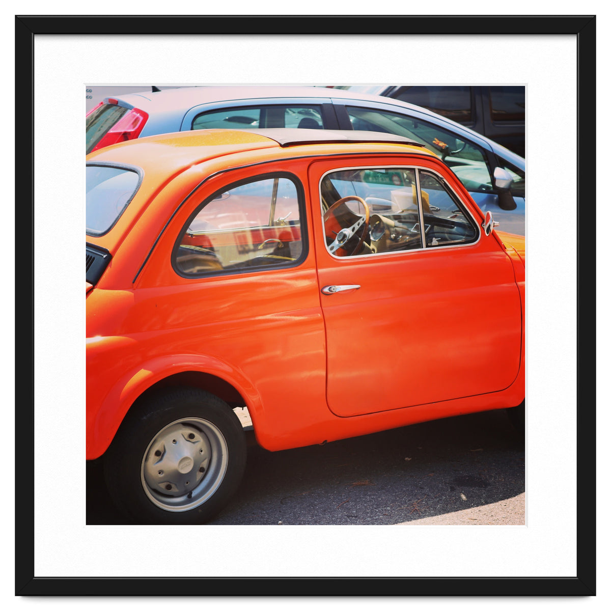 Classic orange Fiat 500