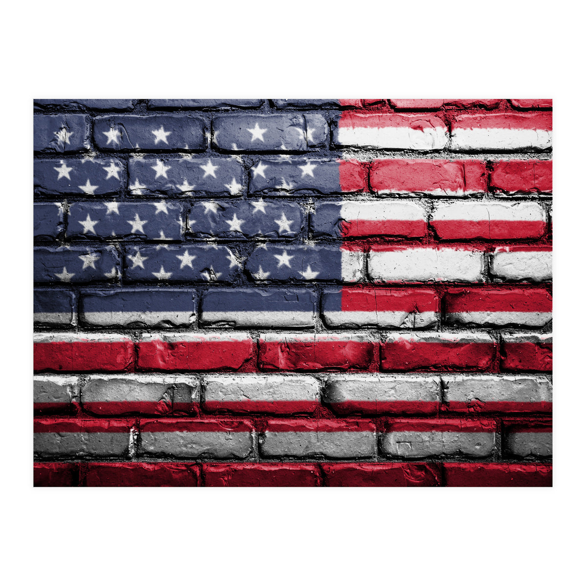 Wall painted US flag (Print Only)
