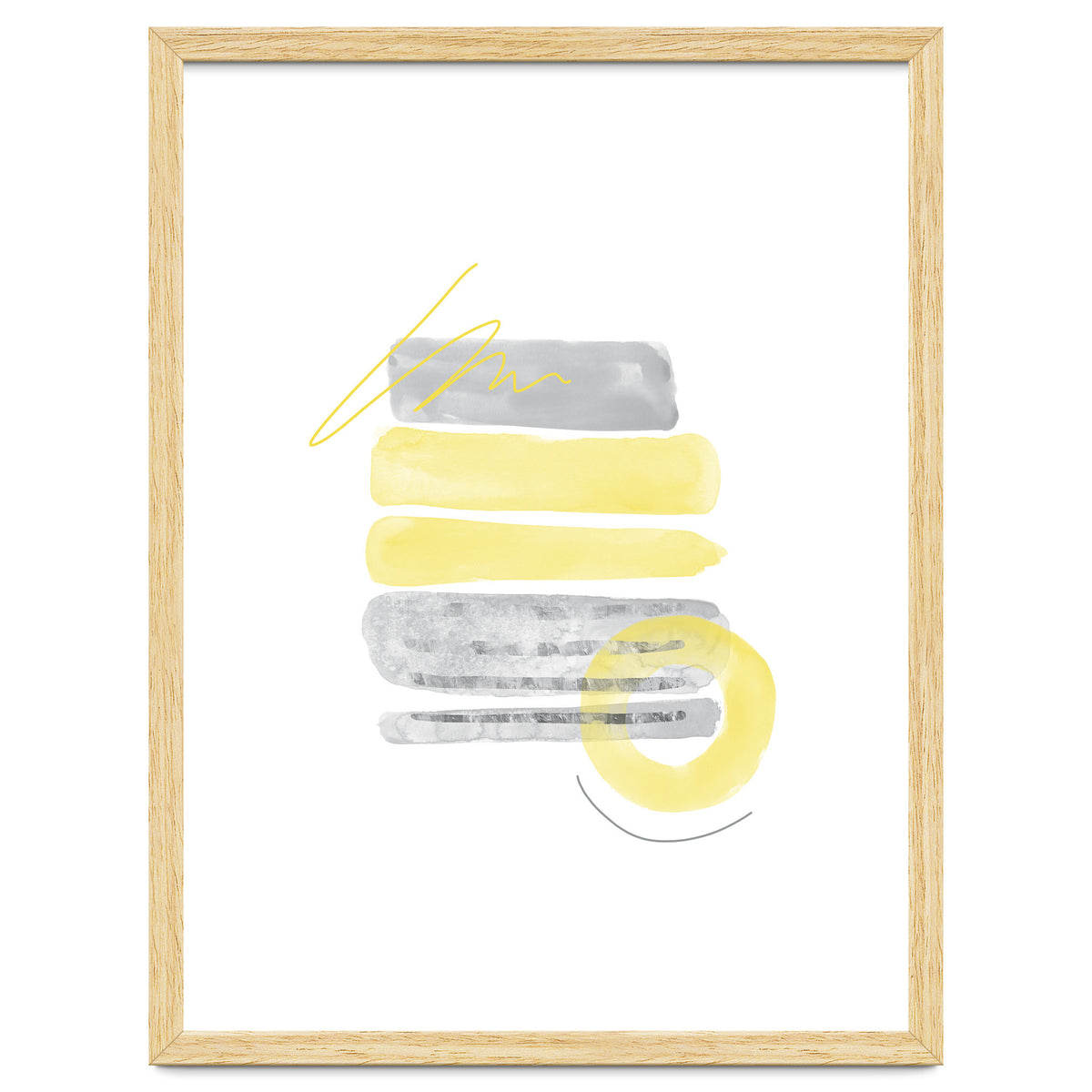 Watercolor Shapes No. 1 | Illuminating Yellow & Ultimate Grey
