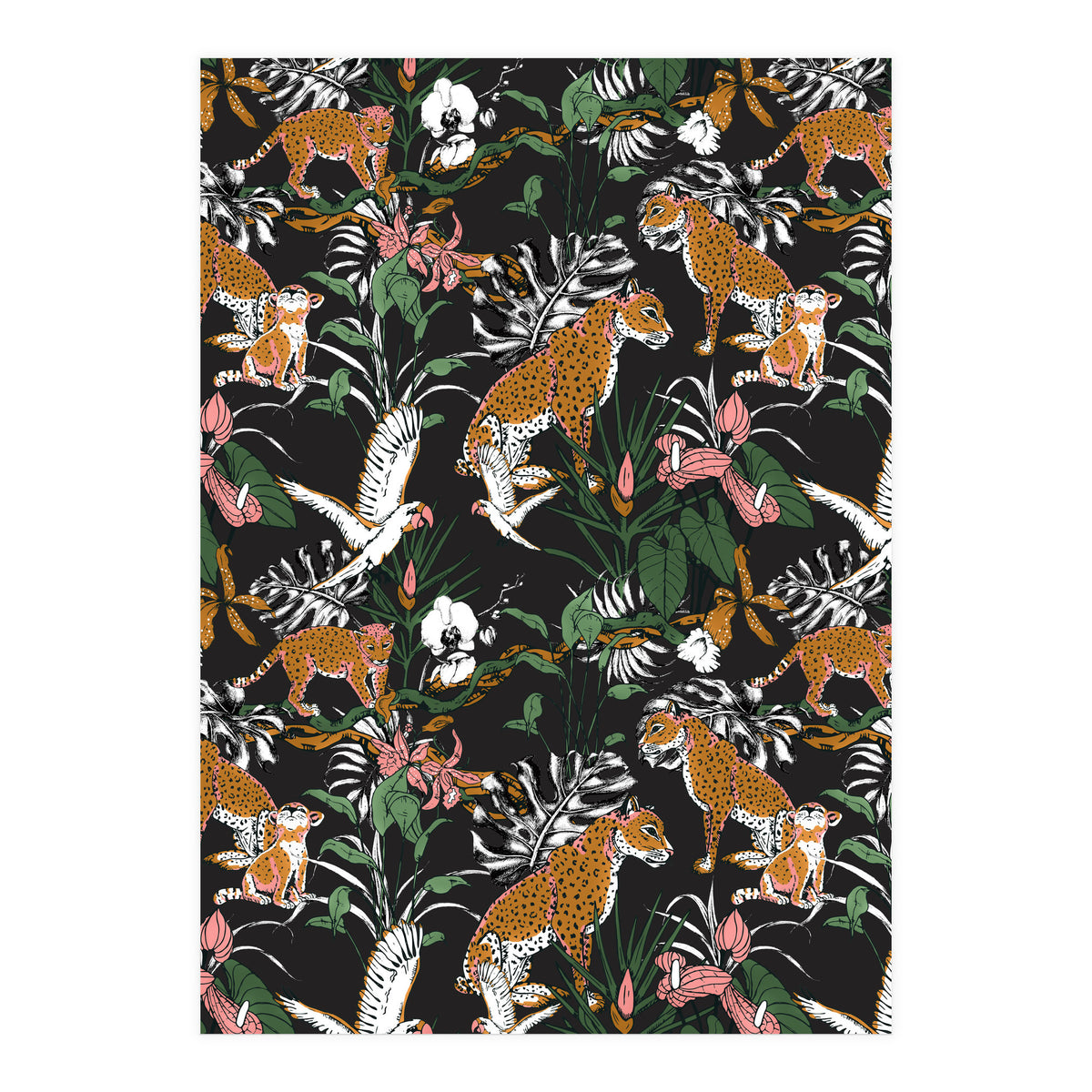 Leopards at night (Print Only)