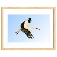 White Stork Bird Low Poly Art