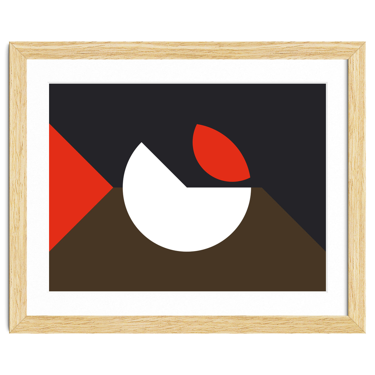 Geometric Shapes No. 10 - brown, dark blue & red