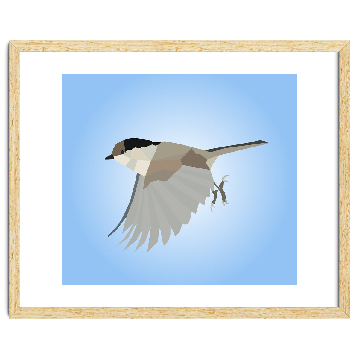 Willow Tit Bird Low Poly Art