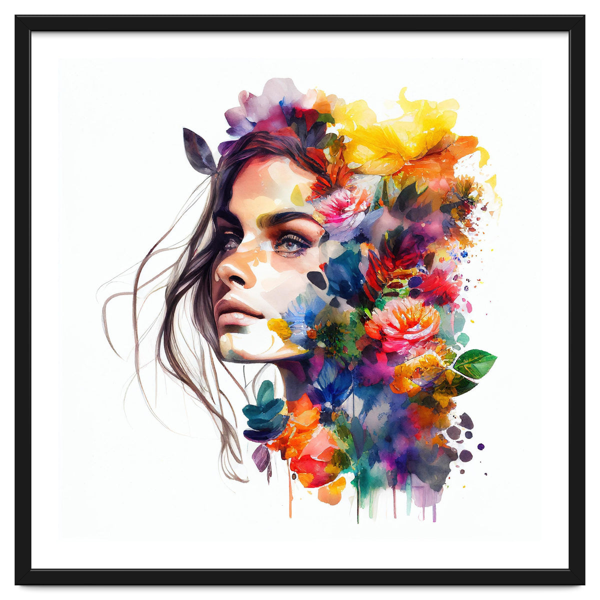 Watercolor Tropical Woman #18